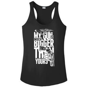 My Gun Is Much Bigger Than Yours Ladies PosiCharge Competitor Racerback Tank