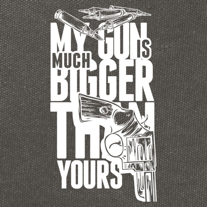 My Gun Is Much Bigger Than Yours Cotton Canvas Backpack