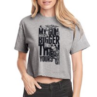 My Gun Is Much Bigger Than Yours Crop Top