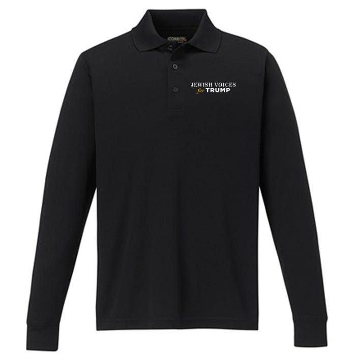 Maga Gear Jewish Voices For Trump Performance Long Sleeve Polo