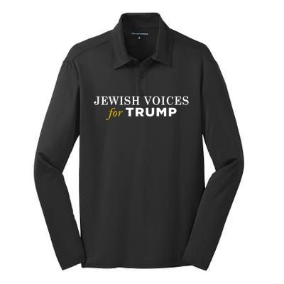 Maga Gear Jewish Voices For Trump Silk Touch Performance Long Sleeve Polo