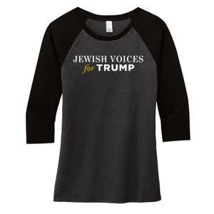 Maga Gear Jewish Voices For Trump Women's Tri-Blend 3/4-Sleeve Raglan Shirt