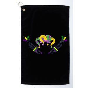 Musician Gift Jester Hat Masquerade Trumpet Mardi Gras Gift Platinum Collection Golf Towel