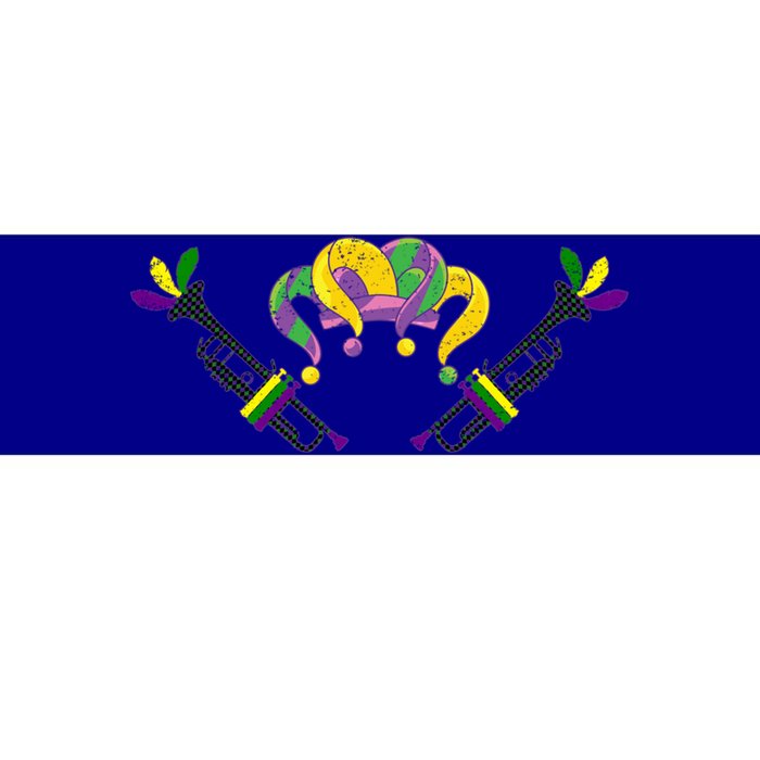 Musician Gift Jester Hat Masquerade Trumpet Mardi Gras Gift Bumper Sticker