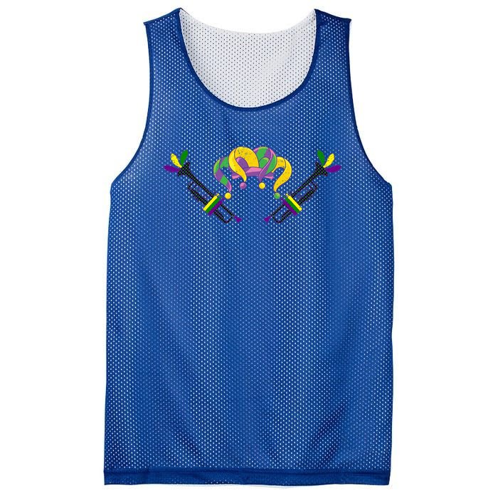 Musician Gift Jester Hat Masquerade Trumpet Mardi Gras Gift Mesh Reversible Basketball Jersey Tank