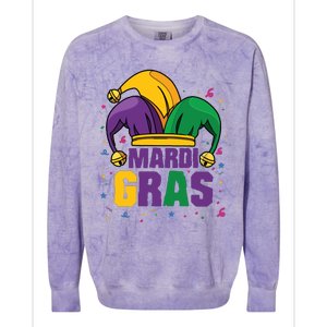 Mardi Gras Jester Costume Funny Mardi Gras Colorblast Crewneck Sweatshirt