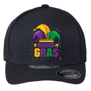 Mardi Gras Jester Costume Funny Mardi Gras Flexfit Unipanel Trucker Cap