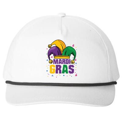 Mardi Gras Jester Costume Funny Mardi Gras Snapback Five-Panel Rope Hat