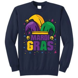 Mardi Gras Jester Costume Funny Mardi Gras Tall Sweatshirt