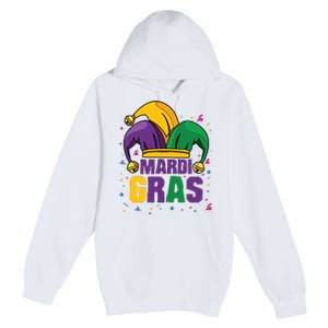 Mardi Gras Jester Costume Funny Mardi Gras Premium Pullover Hoodie