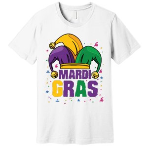 Mardi Gras Jester Costume Funny Mardi Gras Premium T-Shirt