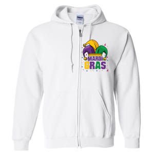 Mardi Gras Jester Costume Funny Mardi Gras Full Zip Hoodie