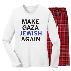 Make Gaza Jewish Again Women's Long Sleeve Flannel Pajama Set 