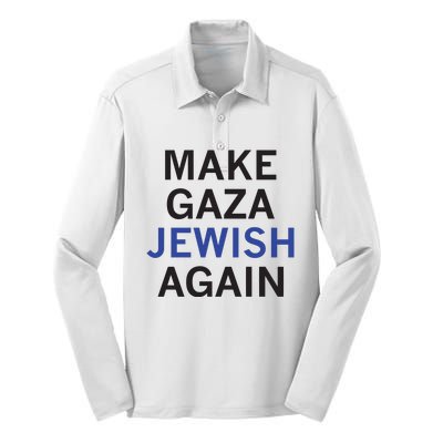 Make Gaza Jewish Again Silk Touch Performance Long Sleeve Polo