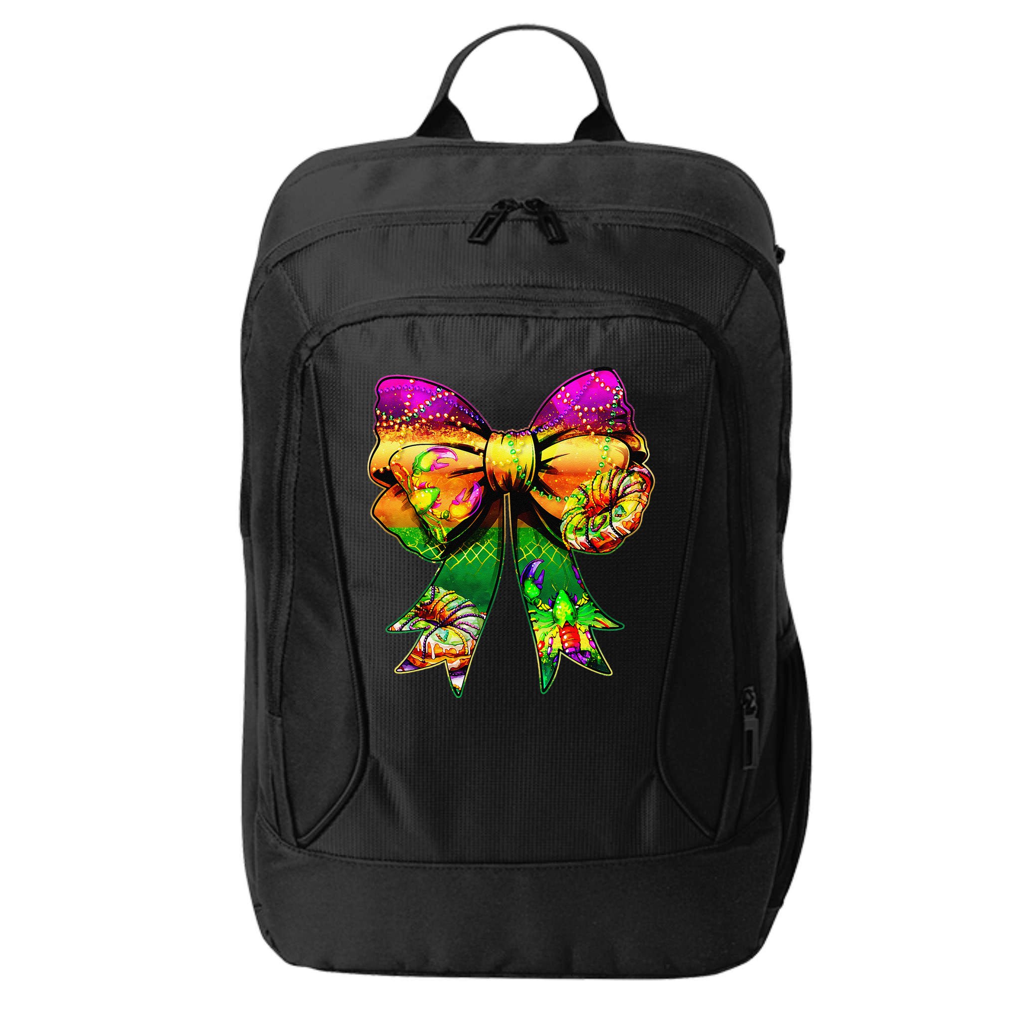 Mardi Gras King Cake Coquette Bow Crawfish Carnival City Backpack