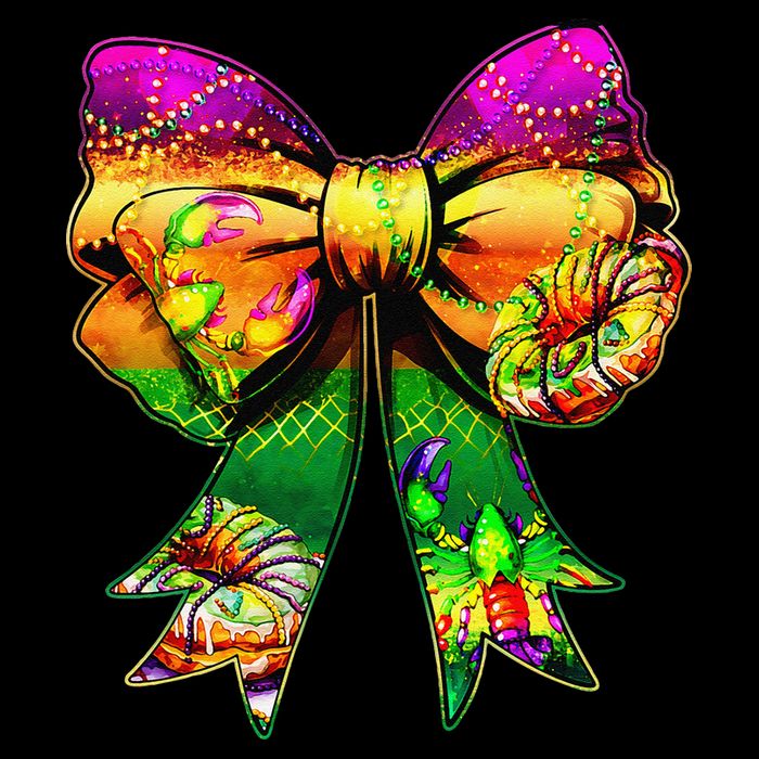 Mardi Gras King Cake Coquette Bow Crawfish Carnival Bucket Hat