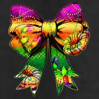 Mardi Gras King Cake Coquette Bow Crawfish Carnival Beanie