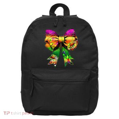 Mardi Gras King Cake Coquette Bow Crawfish Carnival 16 in Basic Backpack
