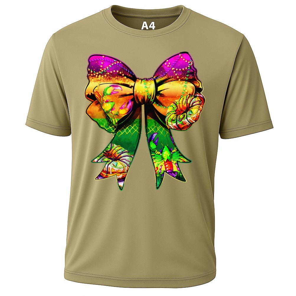Mardi Gras King Cake Coquette Bow Crawfish Carnival Cooling Performance Crew T-Shirt