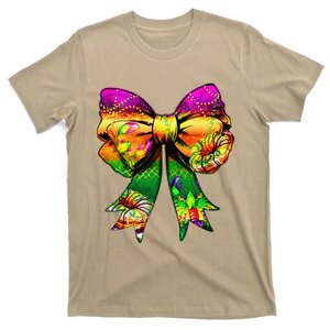 Mardi Gras King Cake Coquette Bow Crawfish Carnival T-Shirt