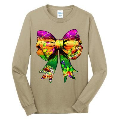 Mardi Gras King Cake Coquette Bow Crawfish Carnival Tall Long Sleeve T-Shirt