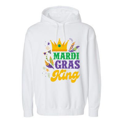 Mardi Gras King Funny Mardi Gras Carnival Party Gift Garment-Dyed Fleece Hoodie