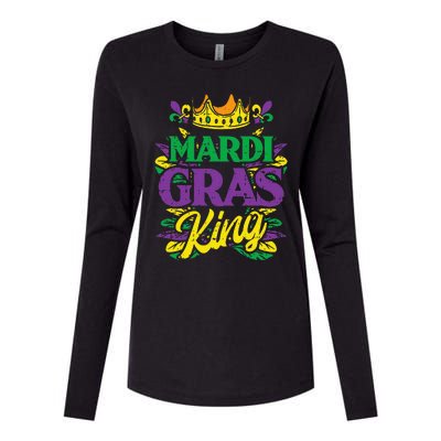 Mardi Gras King Crown Funny Mardi Gras Carnival Womens Cotton Relaxed Long Sleeve T-Shirt