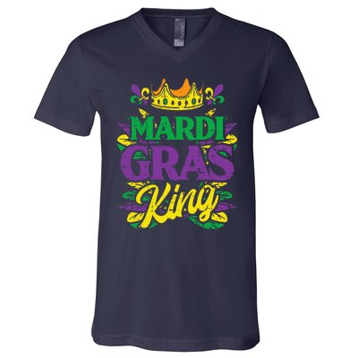 Mardi Gras King Crown Funny Mardi Gras Carnival V-Neck T-Shirt