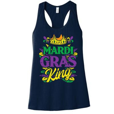 Mardi Gras King Crown Funny Mardi Gras Carnival Women's Racerback Tank