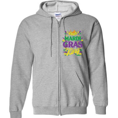 Mardi Gras King Crown Funny Mardi Gras Carnival Full Zip Hoodie