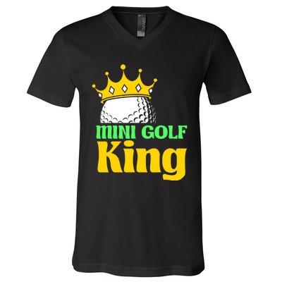 Mini Golf King Funny Mini Golf Player V-Neck T-Shirt