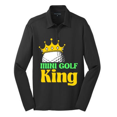 Mini Golf King Funny Mini Golf Player Silk Touch Performance Long Sleeve Polo