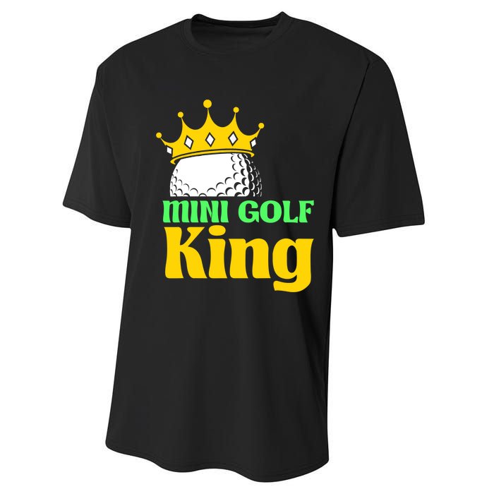 Mini Golf King Funny Mini Golf Player Performance Sprint T-Shirt