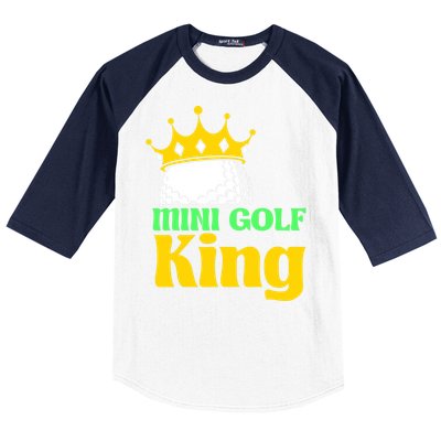 Mini Golf King Funny Mini Golf Player Baseball Sleeve Shirt