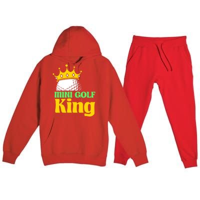 Mini Golf King Funny Mini Golf Player Premium Hooded Sweatsuit Set