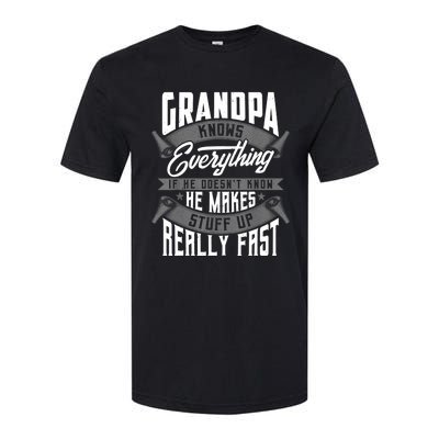 Mens Grandpa Knows Everything Funny Grandpa Fathers Day Gifts TShirt Softstyle® CVC T-Shirt