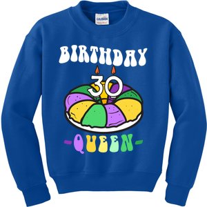 Mardi Gras King Cake 30 Birthday Birthday Queen Mardi Gras Gift Kids Sweatshirt