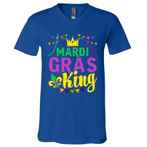 Mardi Gras King Funny Mardi Gras Festival Party Cute Gift V-Neck T-Shirt