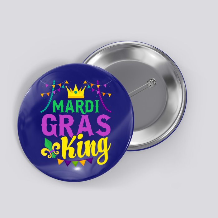 Mardi Gras King Funny Mardi Gras Festival Party Cute Gift Button