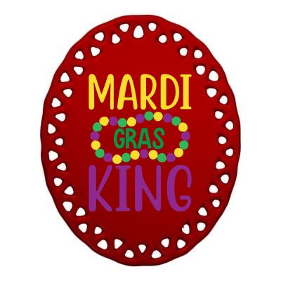 Mardi Gras King Ceramic Oval Ornament