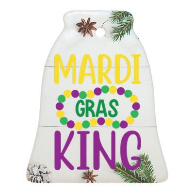 Mardi Gras King Ceramic Bell Ornament