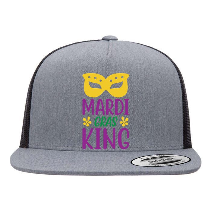 Mardi Gras King Flat Bill Trucker Hat