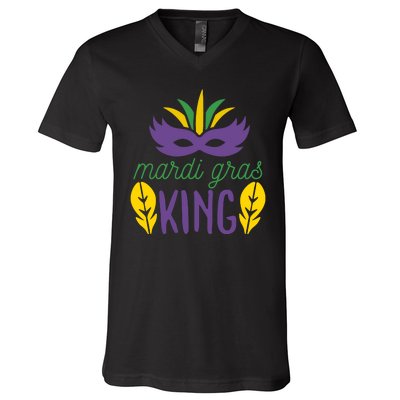 Mardi Gras King V-Neck T-Shirt