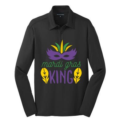 Mardi Gras King Silk Touch Performance Long Sleeve Polo