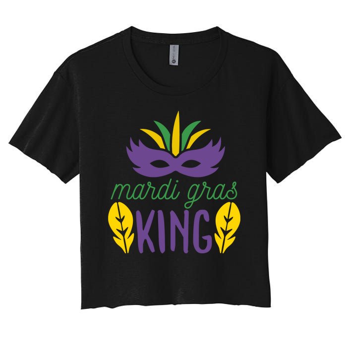 Mardi Gras King Women's Crop Top Tee