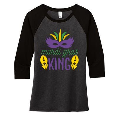 Mardi Gras King Women's Tri-Blend 3/4-Sleeve Raglan Shirt