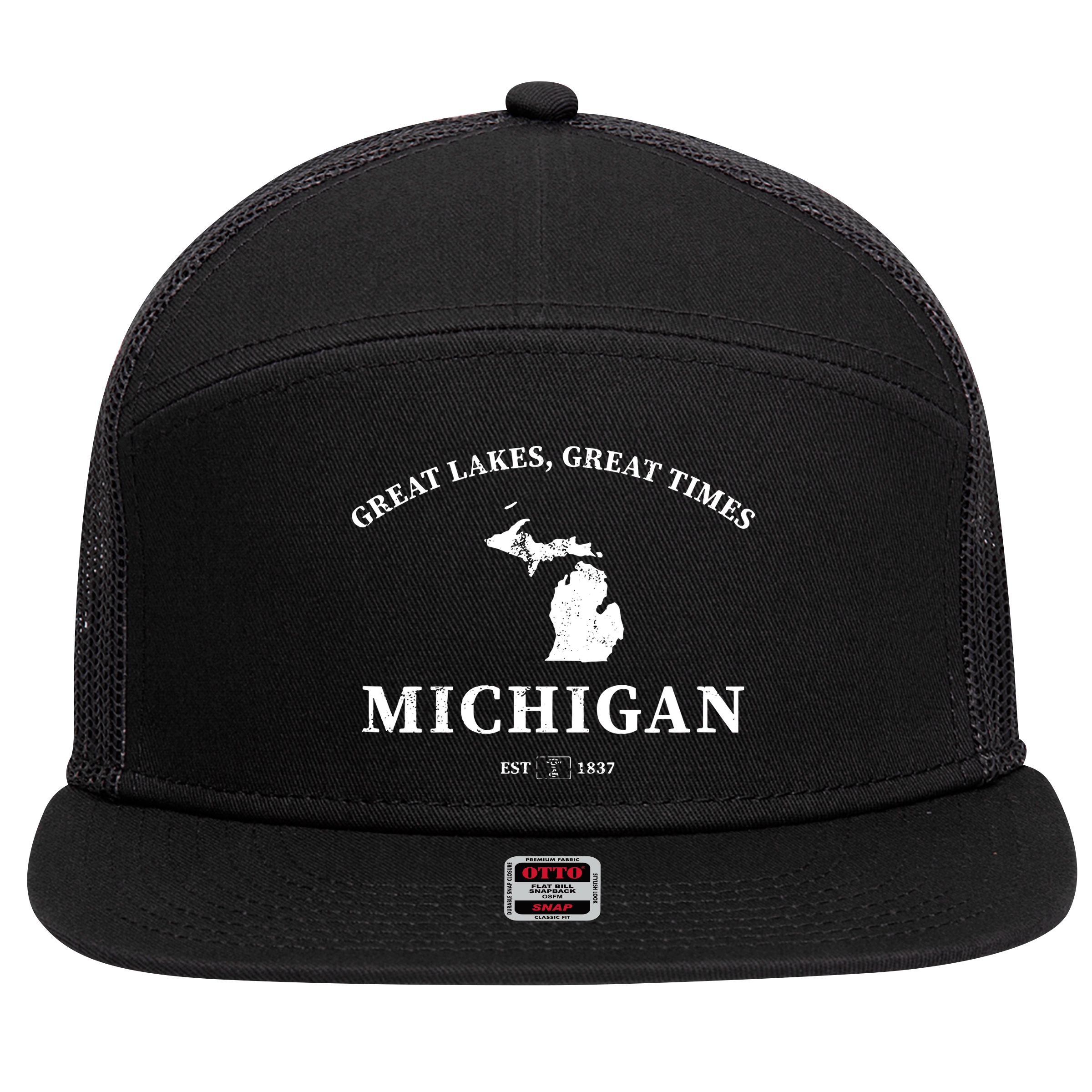 Michigan Great Lakes Great Times 7 Panel Mesh Trucker Snapback Hat