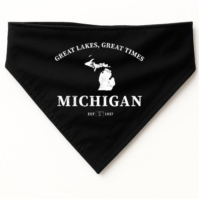 Michigan Great Lakes Great Times USA-Made Doggie Bandana