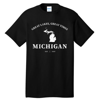 Michigan Great Lakes Great Times Tall T-Shirt