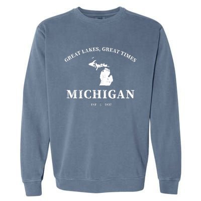 Michigan Great Lakes Great Times Garment-Dyed Sweatshirt